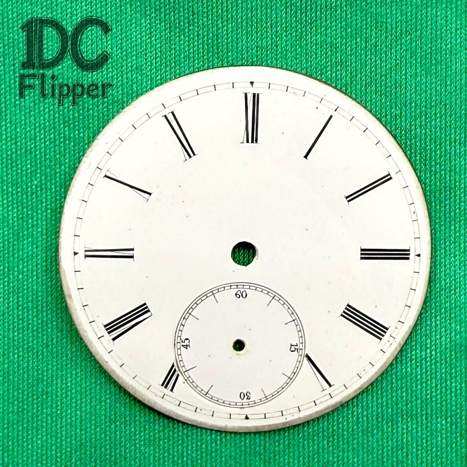 Blank Pocket Watch Dial 8s 35.4 mm Roman Seconds 8.4 VTG NN9 Read!
