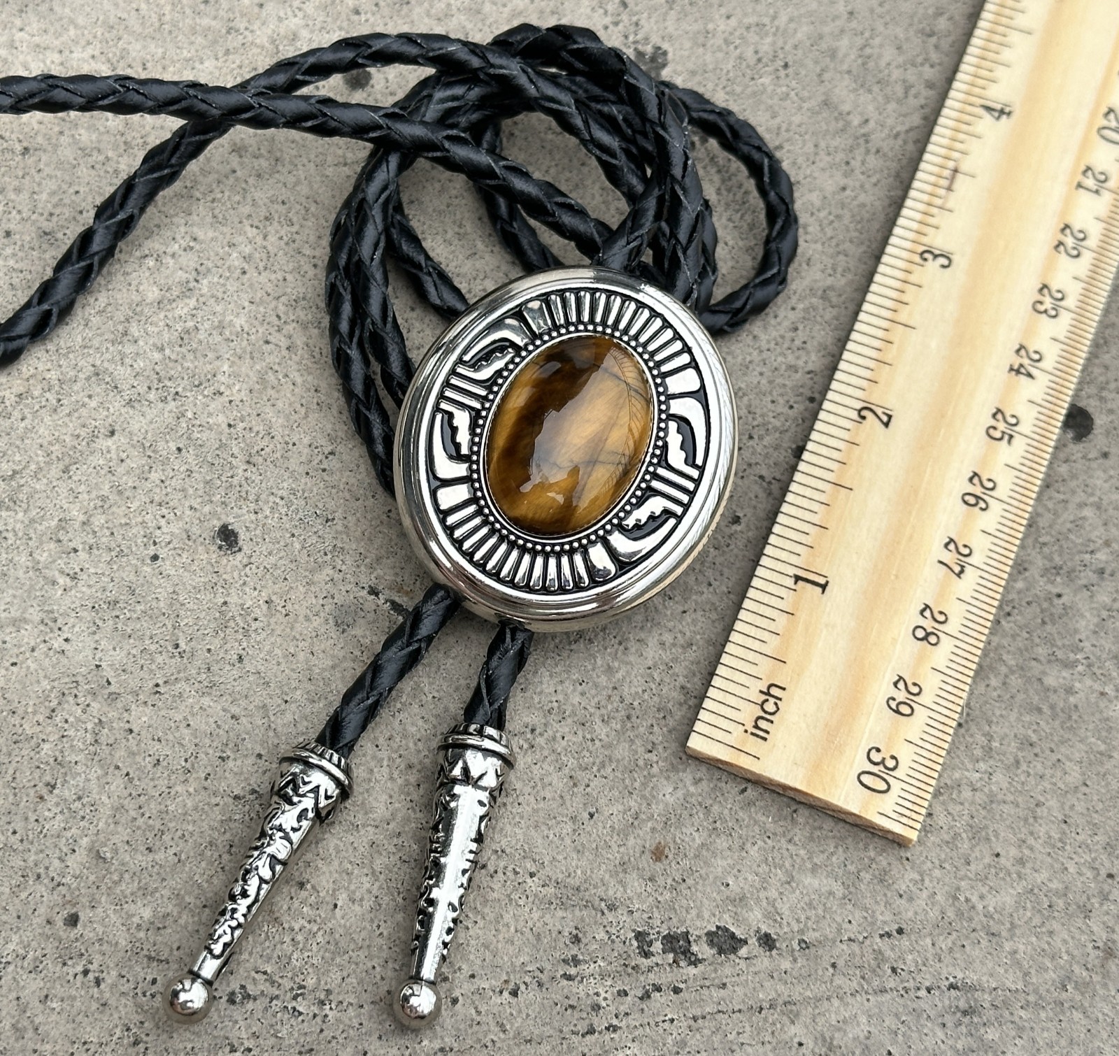 Bolo Tie Mens Wedding Necklace Leather Rope Western Cowboy Style