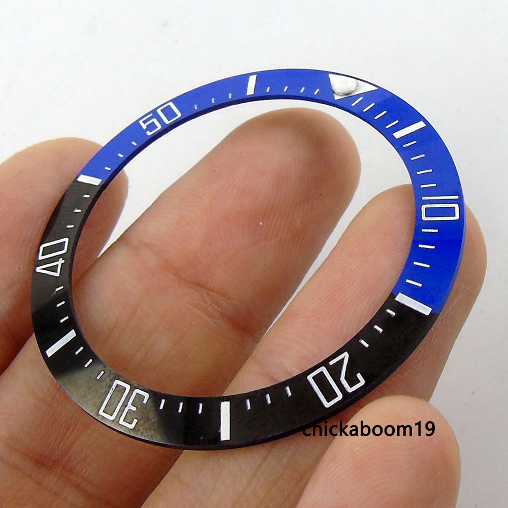 New 39.7mm black blue ceramic bezel white marks insert fit for SEA men’s watch