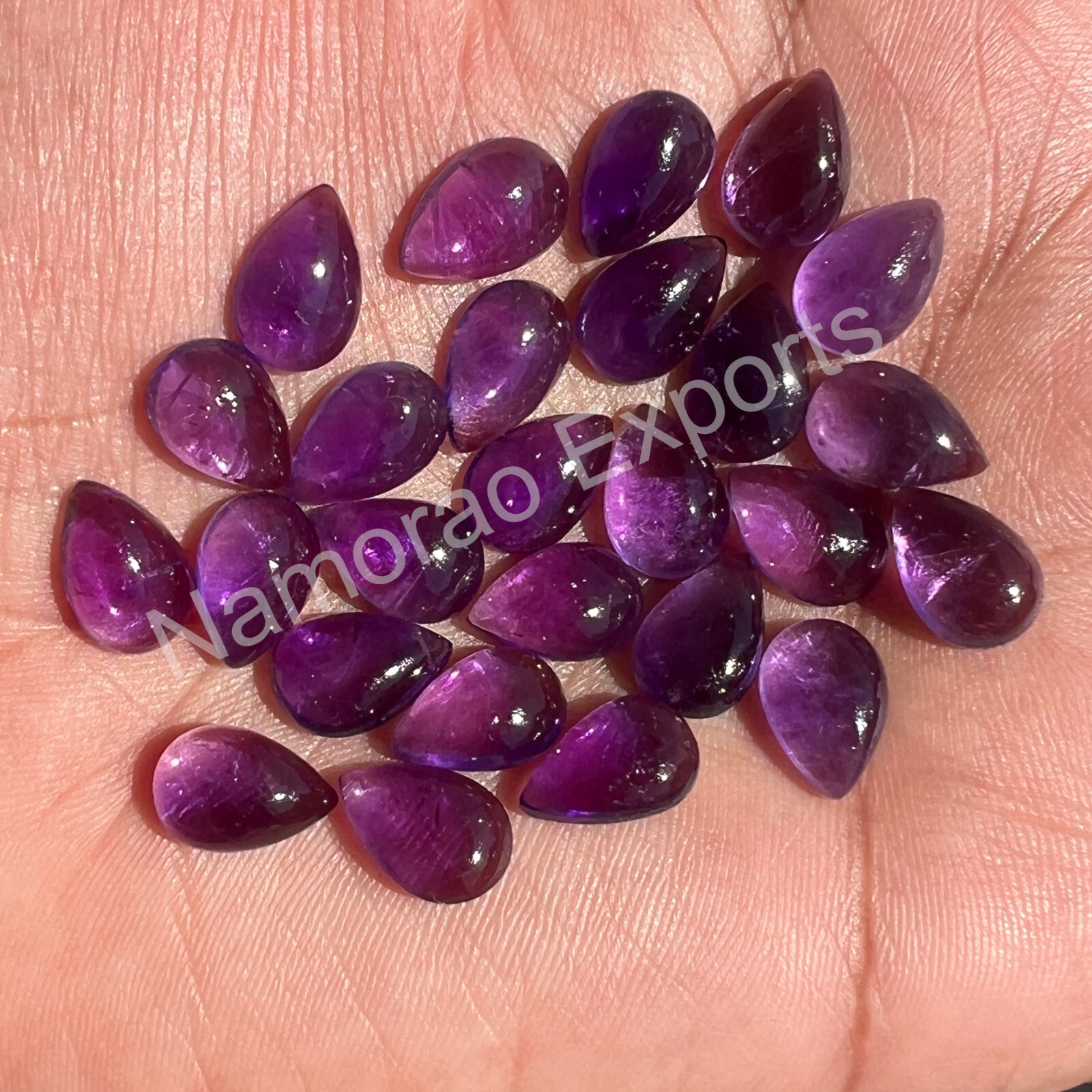 Natural Amethyst Pear 3×5 mm to 15×20 mm Cabochon Loose Gemstone Lot