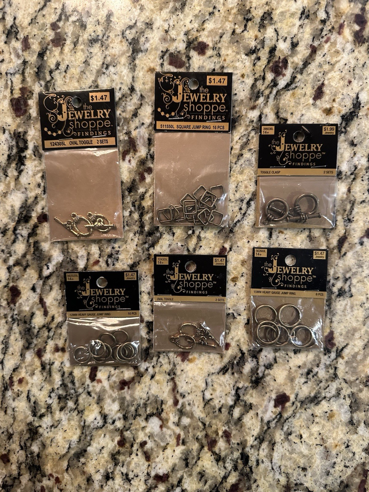 The Jewelry Shoppe Jewelry Makings Lot of 6 Packages Toggle Clasp Jump Ring Oval
