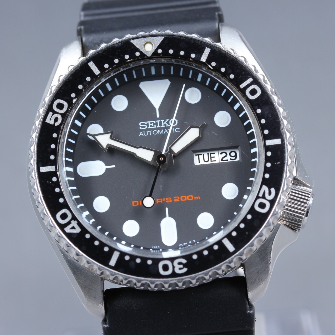[EXC+5] SEIKO 7S26-0020 SKX007 Black Boy Diver 200m Men’s Automatic Watch JP #7