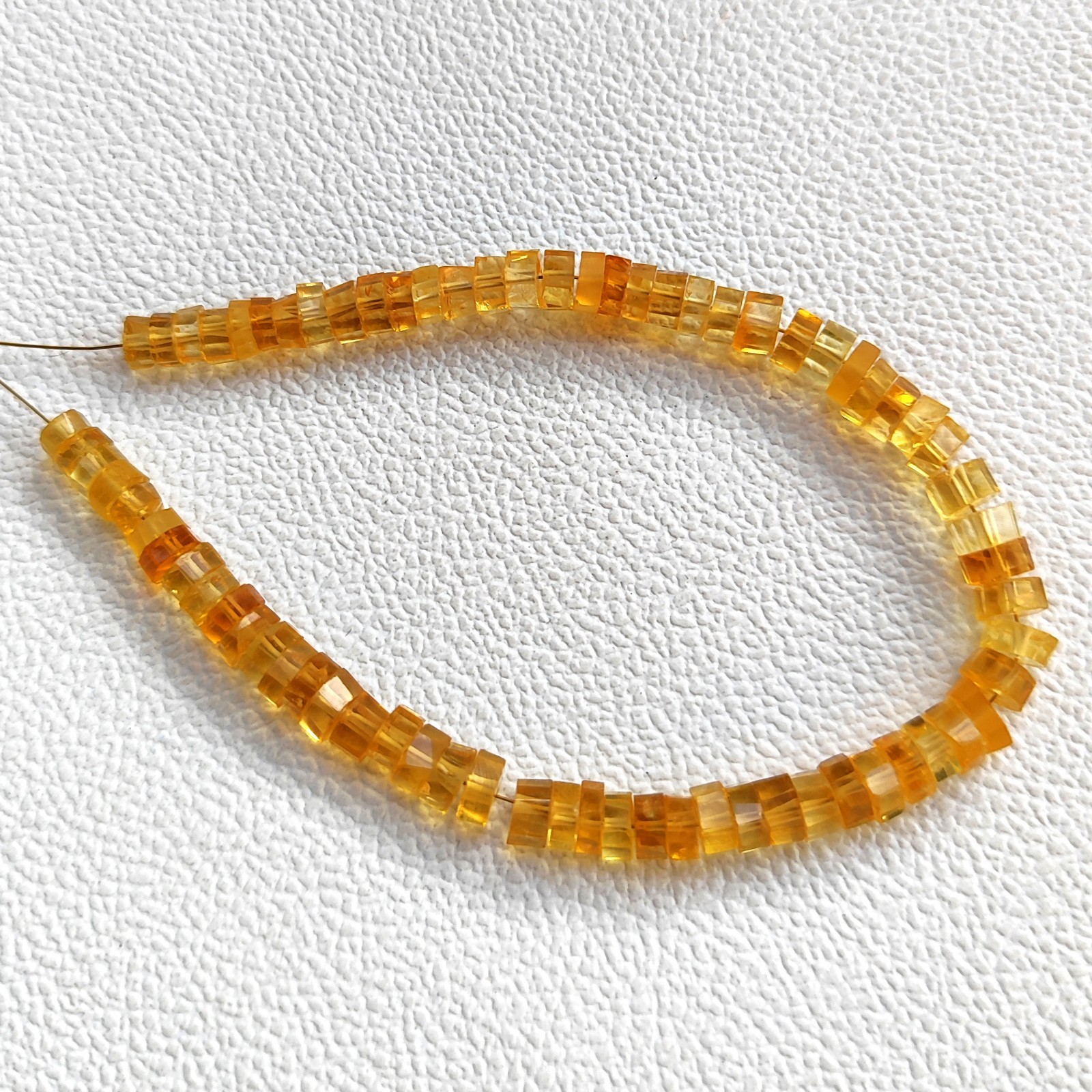Natural Brazilian Citrine Beads 5-6mm Faceted Bolt Shape 8″ Strand Brazil Gems