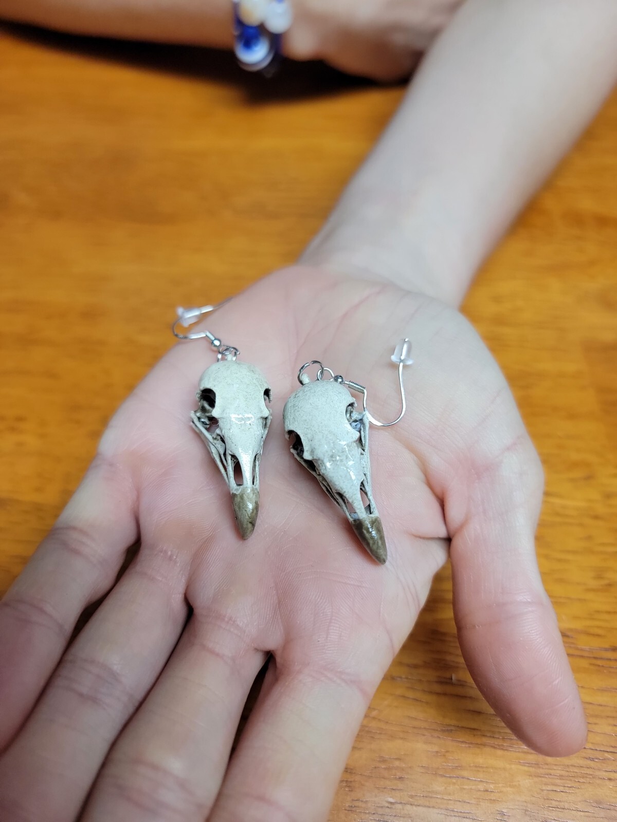 Turkey Vulture museum grade 3D replica skull bone earrings euromount style new