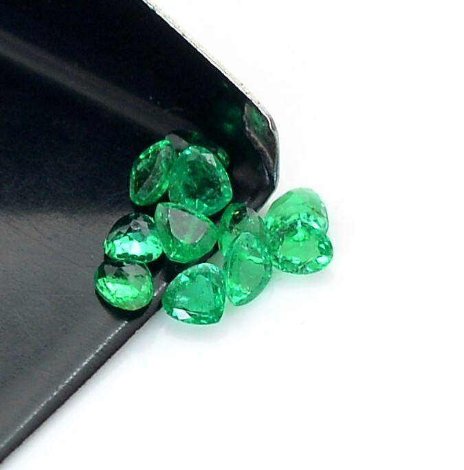 2.50 To 3×3 mm Natural Emerald Heart Shape Lot 11 Pcs 0.70 CTS Loose Gemstones