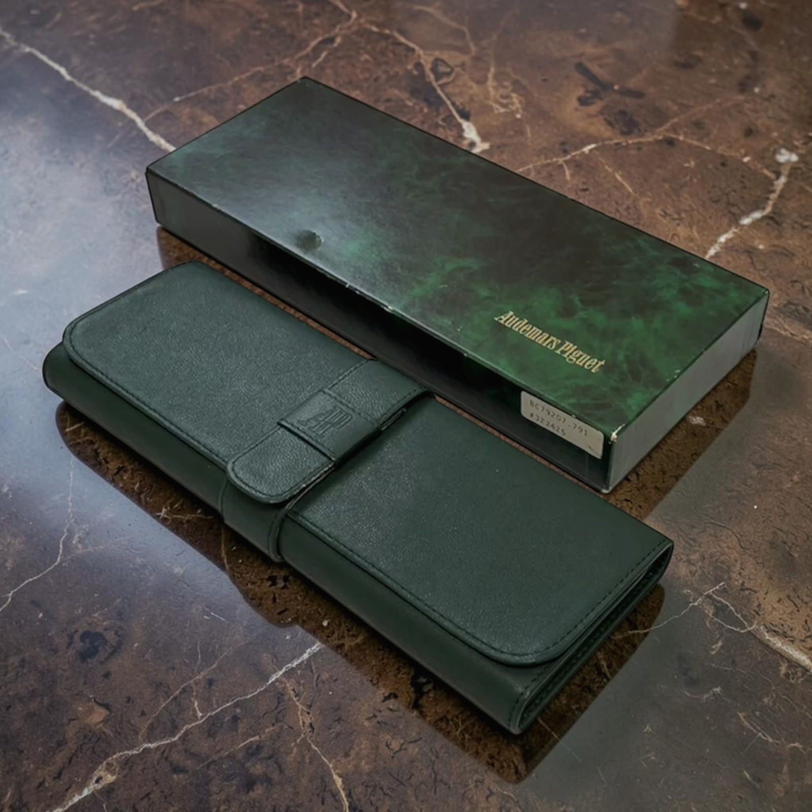 Audemars Piguet Watch Travel Case Green Leather Pouch Box Set 25.5cm #02