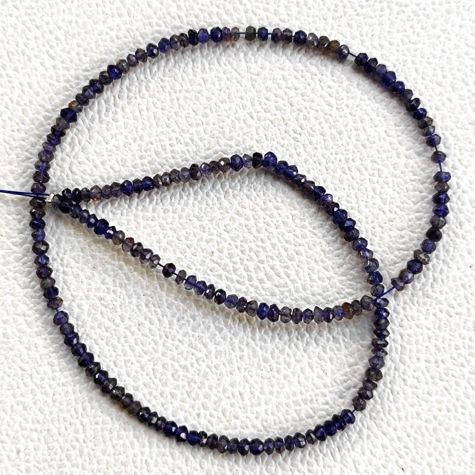 India Iolite Gemstone 3mm Faceted Rondelle Shape Beads 13″ Jewelry Gem Strand