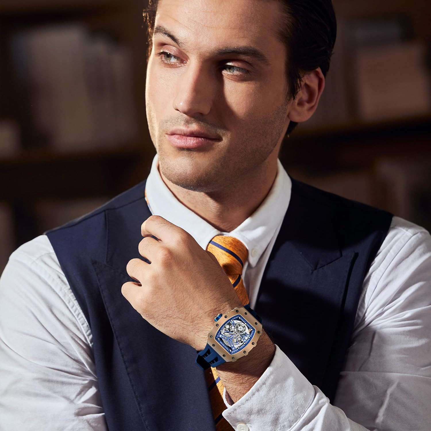 Stylish Men’s Automatic Watch – 50M Waterproof, Big Face, Perfect Gift