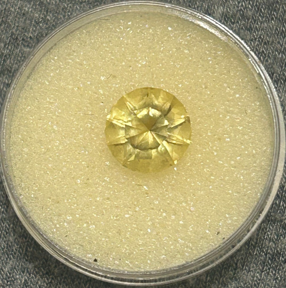 Vintage Star Cut Synthetic Citrine 8.7mm 2.4ct Lab Quartz Gemstone