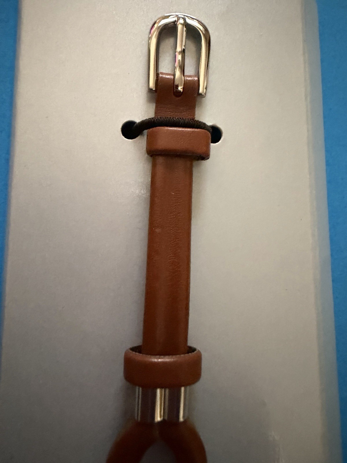 Avon Women’s Wristwatch Faux Leather Equestrian Band Silver Analog Needs Battery