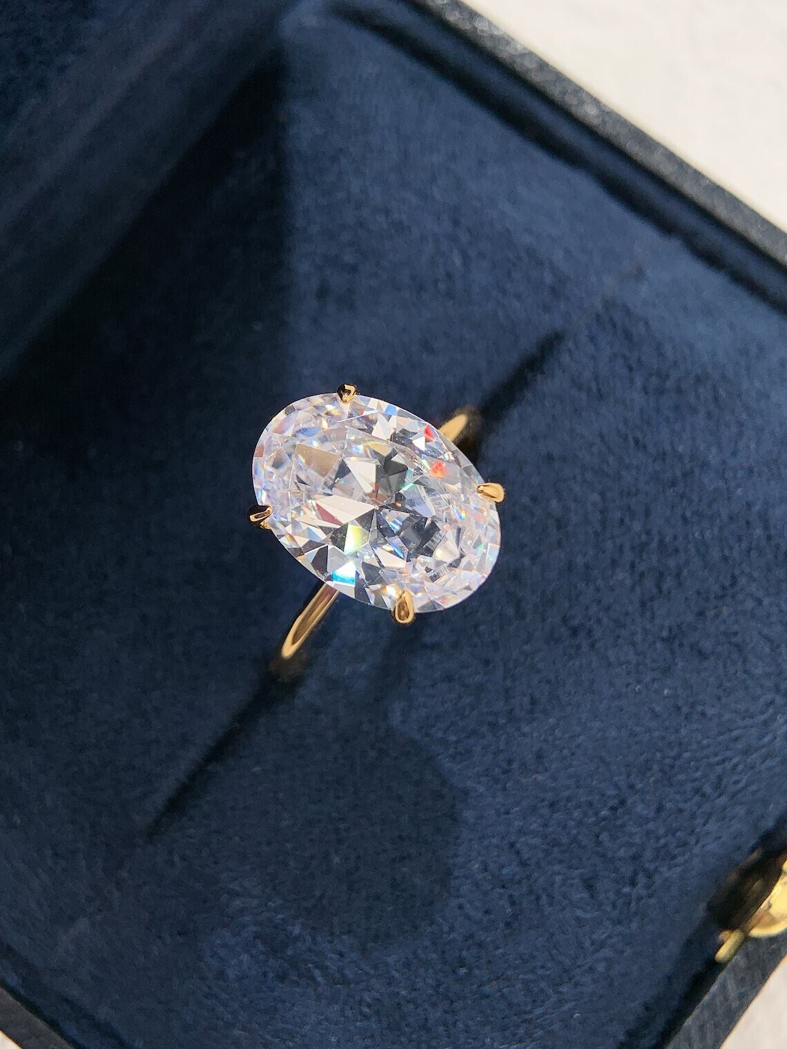 1.50 CT Oval EF VSSI Lab Grown Diamond Women’s Solitaire Ring 14K Yellow Gold