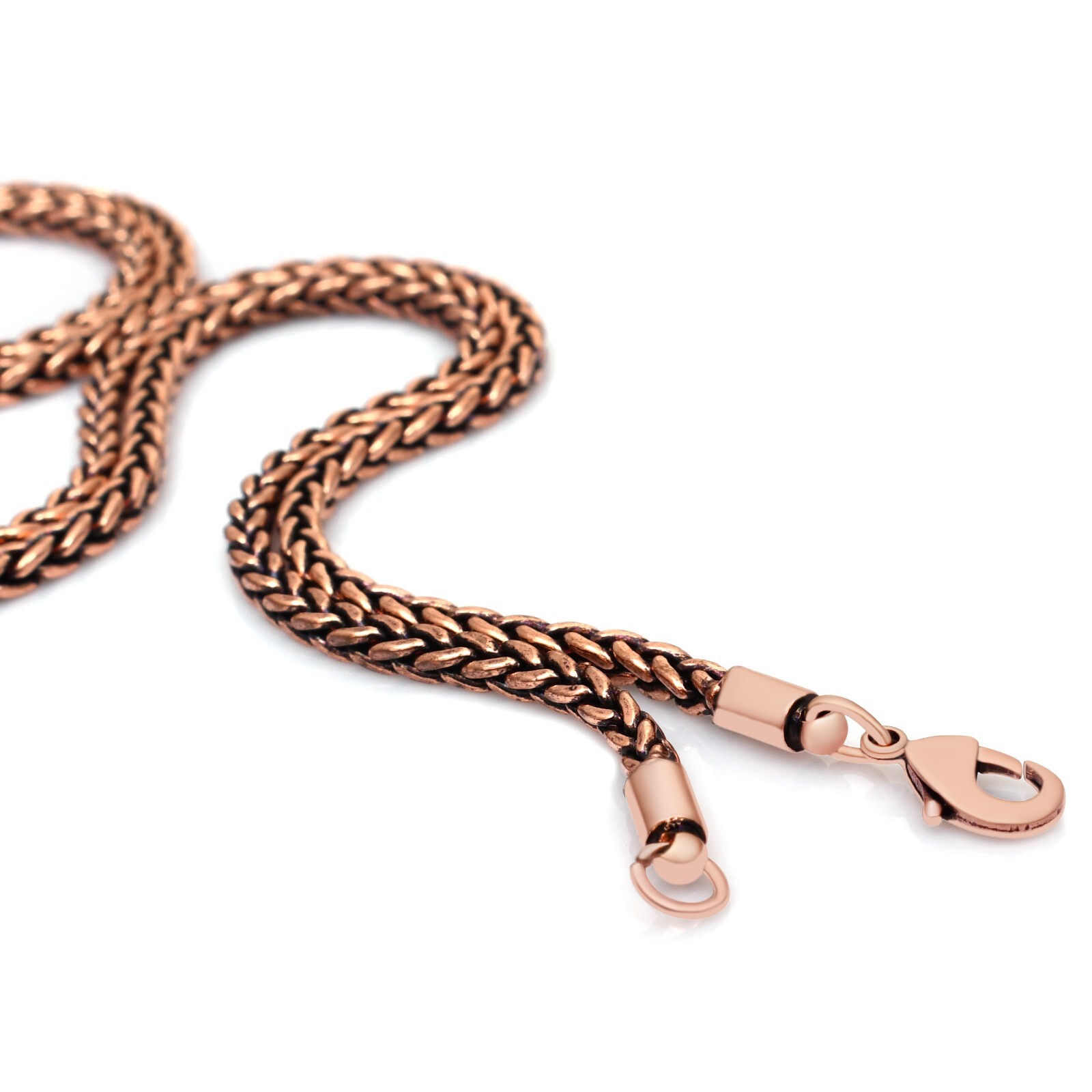 Pure Copper Wheat Chain 100% Oxidized Handmade Necklace Gift For Jewelry RJ-16