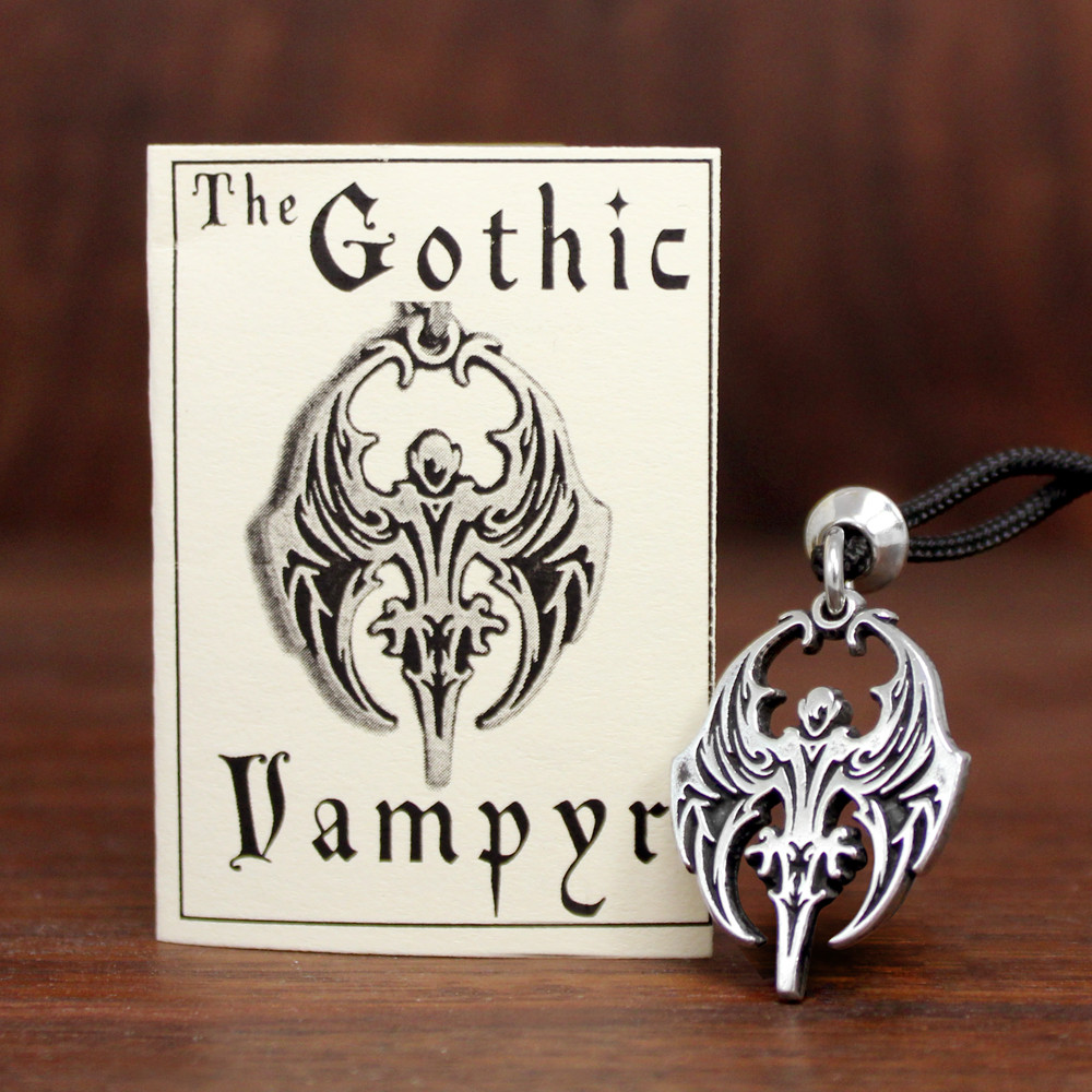 Vampire Necklace Gothic Pewter Vampire Bat Fashion Jewelry
