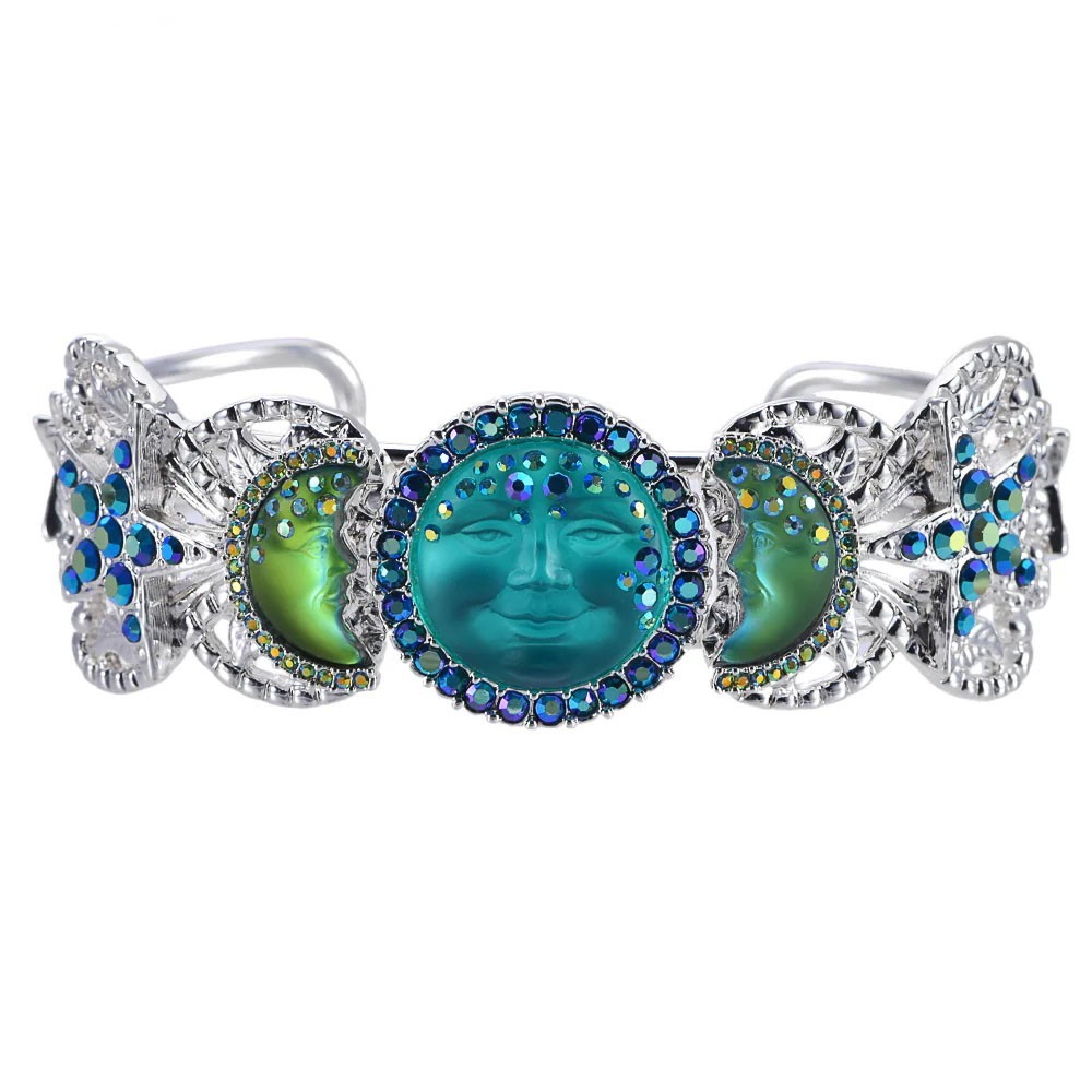Kirks Folly Mystic Seaview Moon Spellcaster Cuff Bracelet sst azure/green sphinx