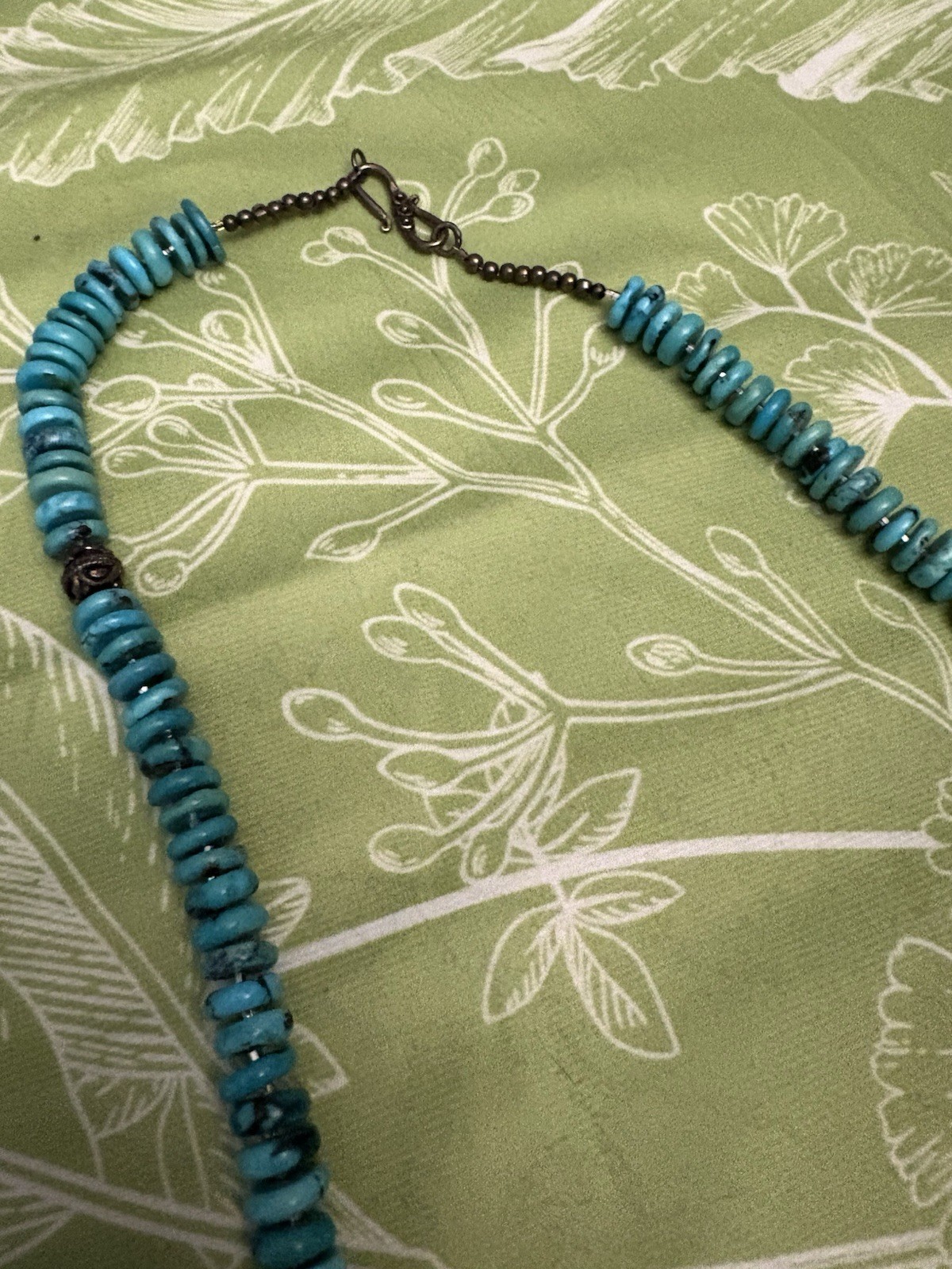 Handmade Statement Clay Horse Head and turquoise Bead Necklace
