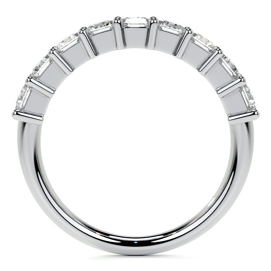 9-Stone 4x3mm Radiant Moissanite Anniversary Wedding Band 14k Gold DEF-VS
