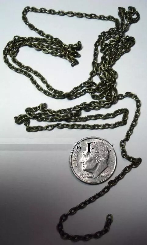 3 foot Bronze plated 3 x 2mm flat cable link chain 12 links per inch pch019