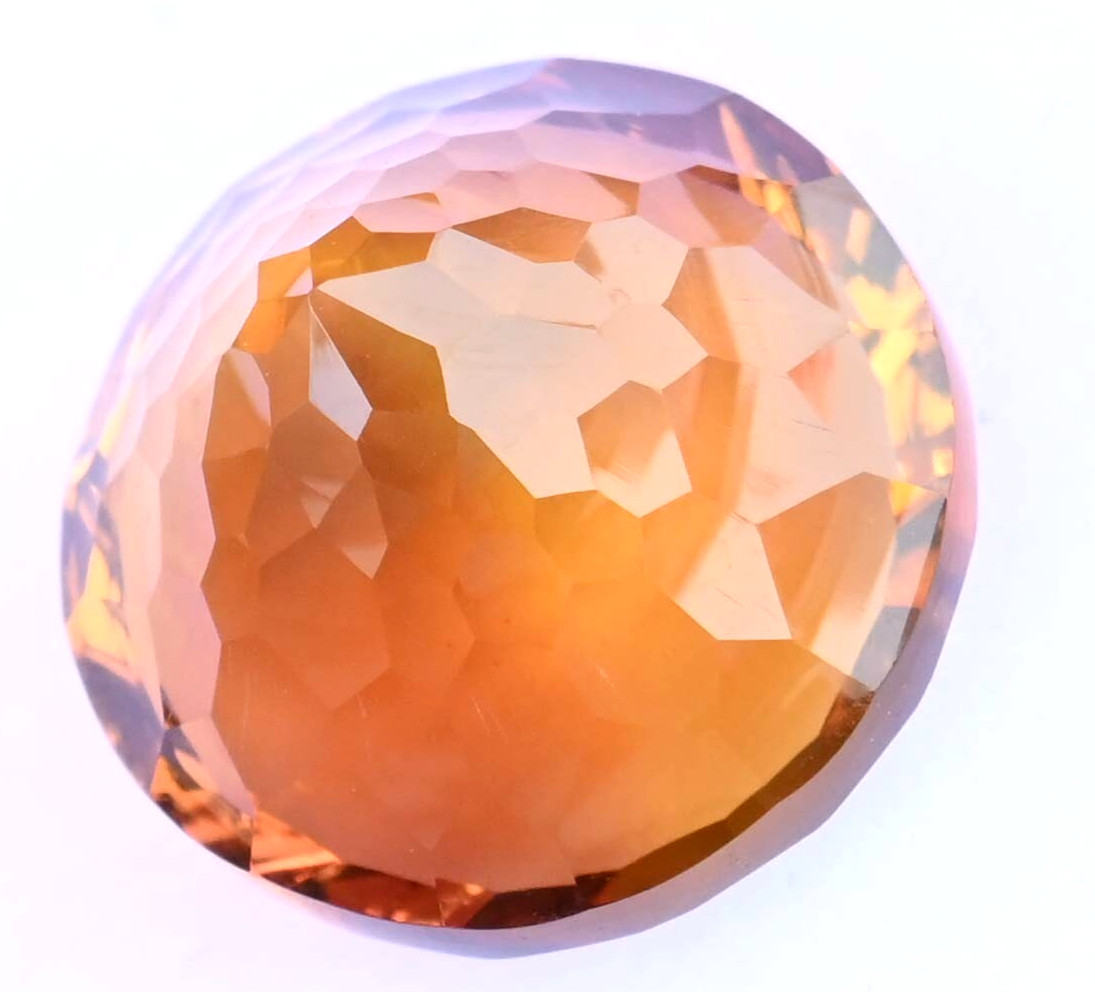 21.70 Ct Untreated Flawless Natural Bi-Color Ametrine Round Certified Gemstone