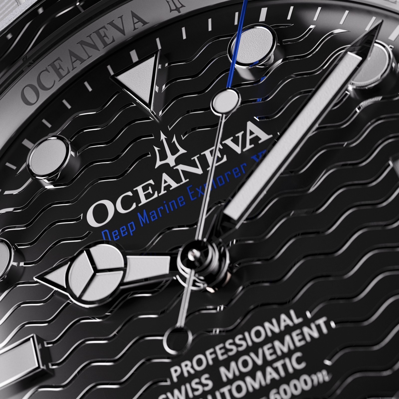 Oceaneva 6000m Grade 5 Titanium AUTOMATIC Watch SWISS MOVEMENT Black
