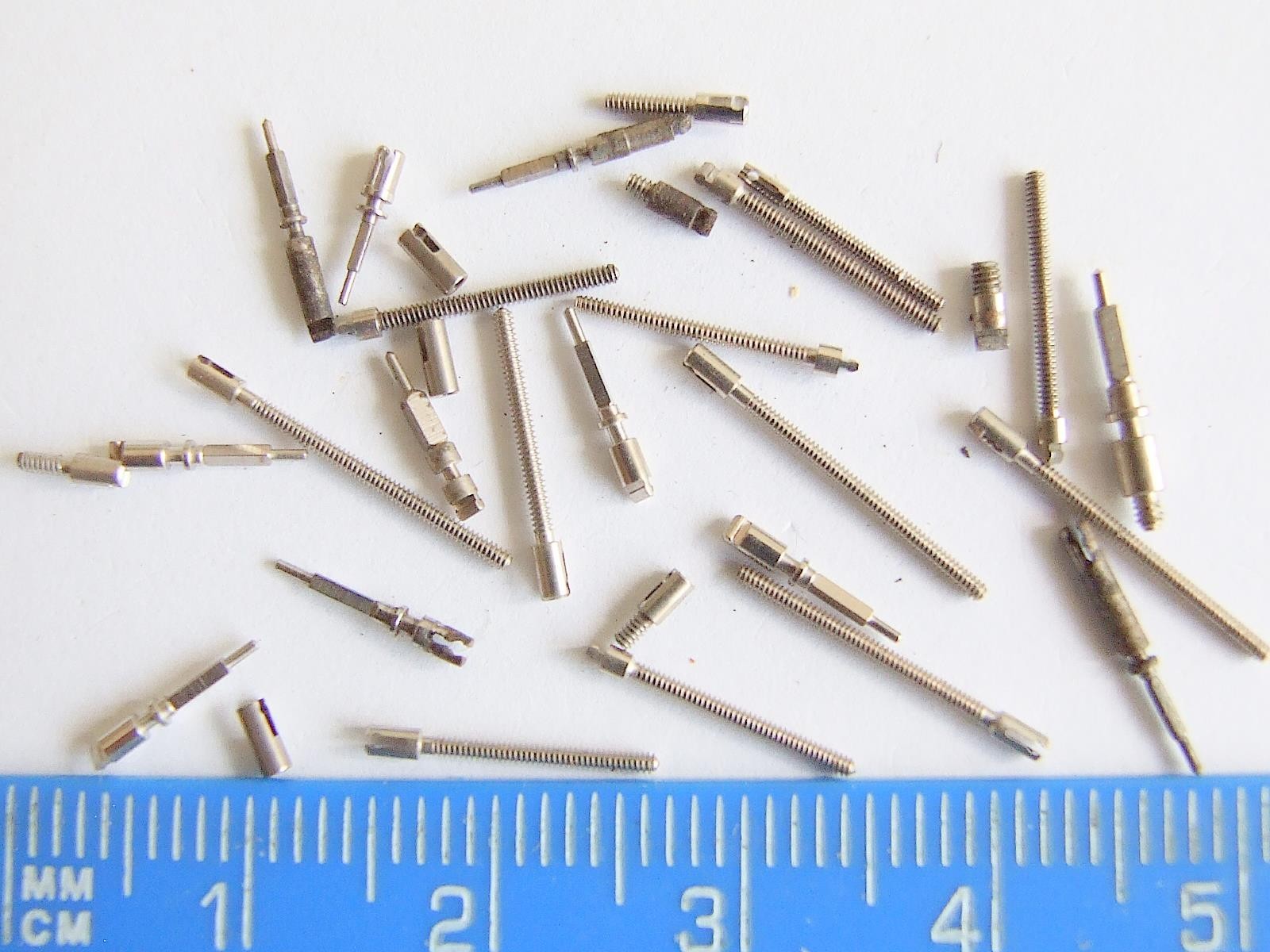 Watchmakers mixed lot of male and female watch stems. Parts