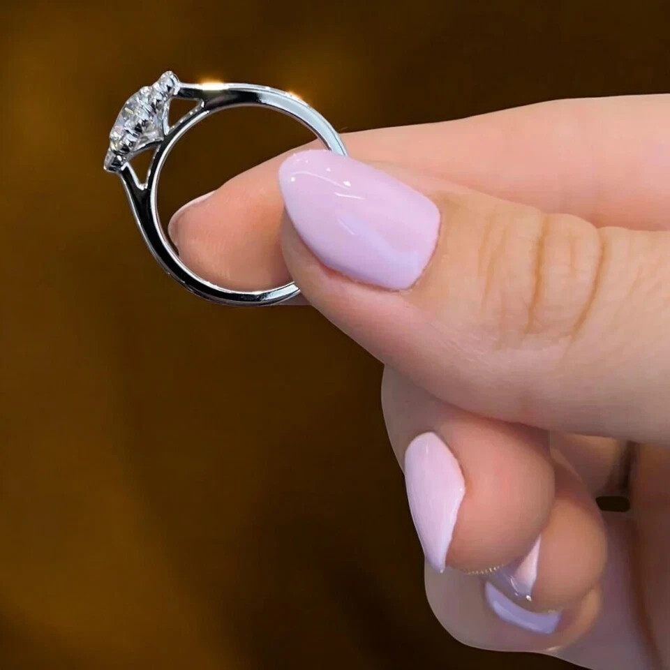 950 Platinum Wedding Ring 1.60 Ct Round Lab Created Diamond IGI Certified