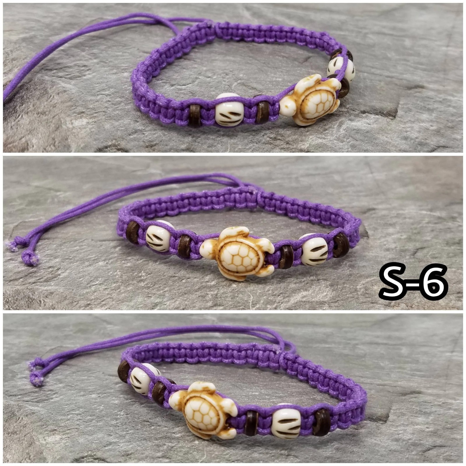 Sea Turtle Bracelet Braided Macrame Adjustable Cord Beach Bracelet Unisex Turtle
