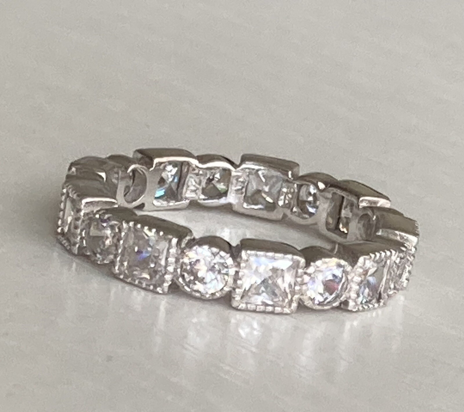 Fuzion Creation FZN Sterling Silver Cubic Zirconia Band Ring 925 Size 9 4.15g
