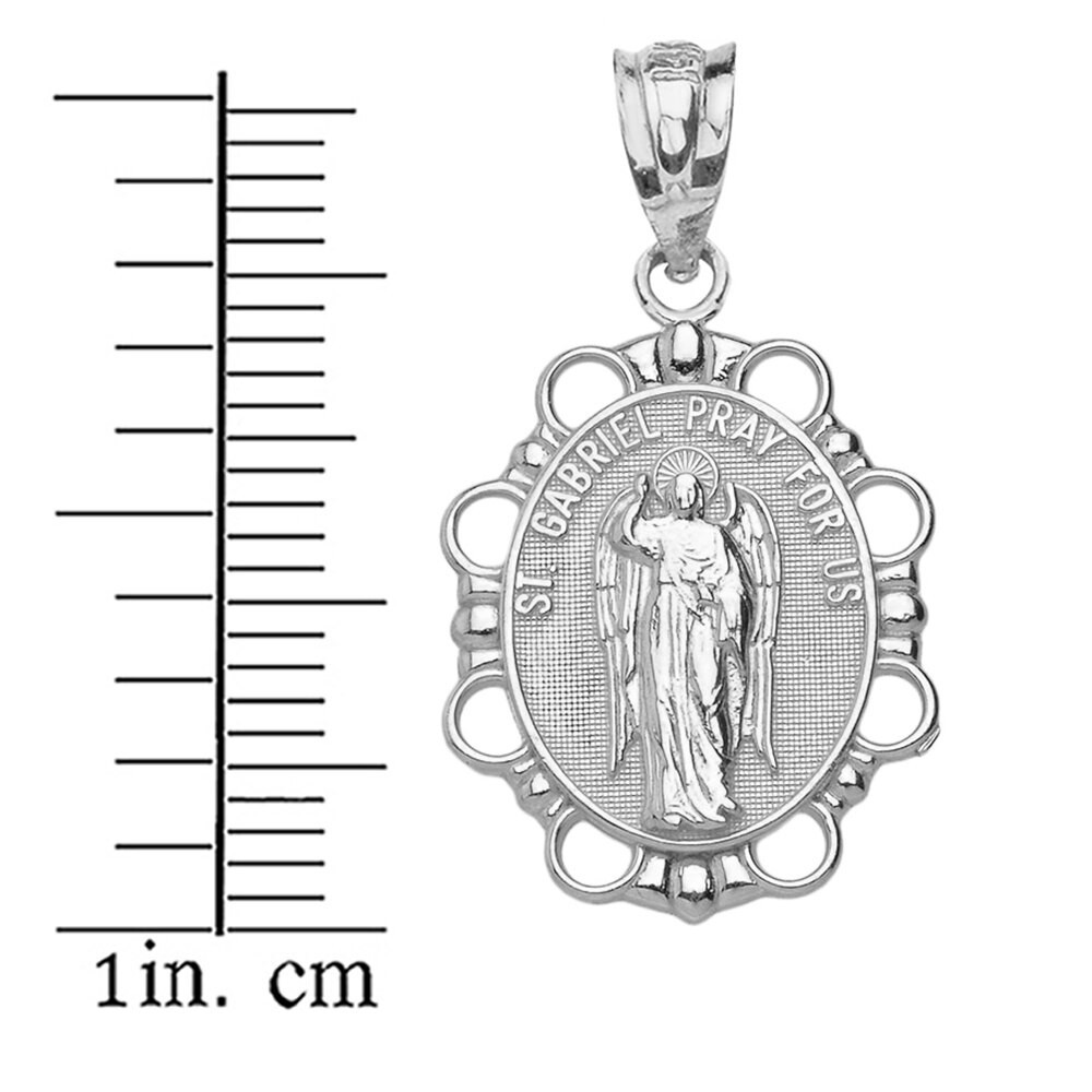 Solid Gold Saint Gabriel Pendant Necklace (Available in Yellow/Rose/White Gold)