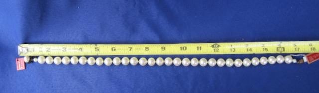 Majorica White Pearl Necklace Choker 16 inches 12 MM Spain Man Made Tags NOS