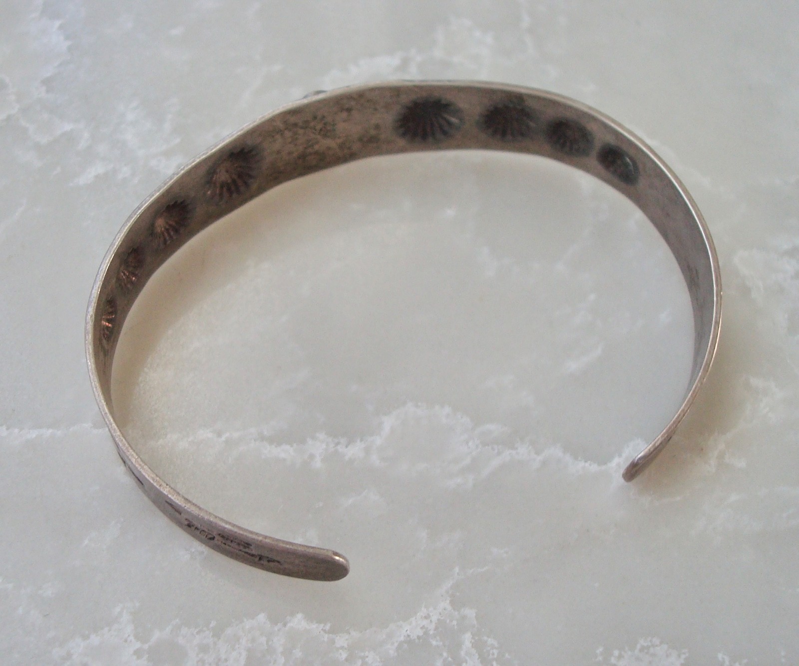 Vtg MORNING STAR THUNDERBIRD GILA MONSTER Navajo SILVER BRACELET Fred Harvey Era