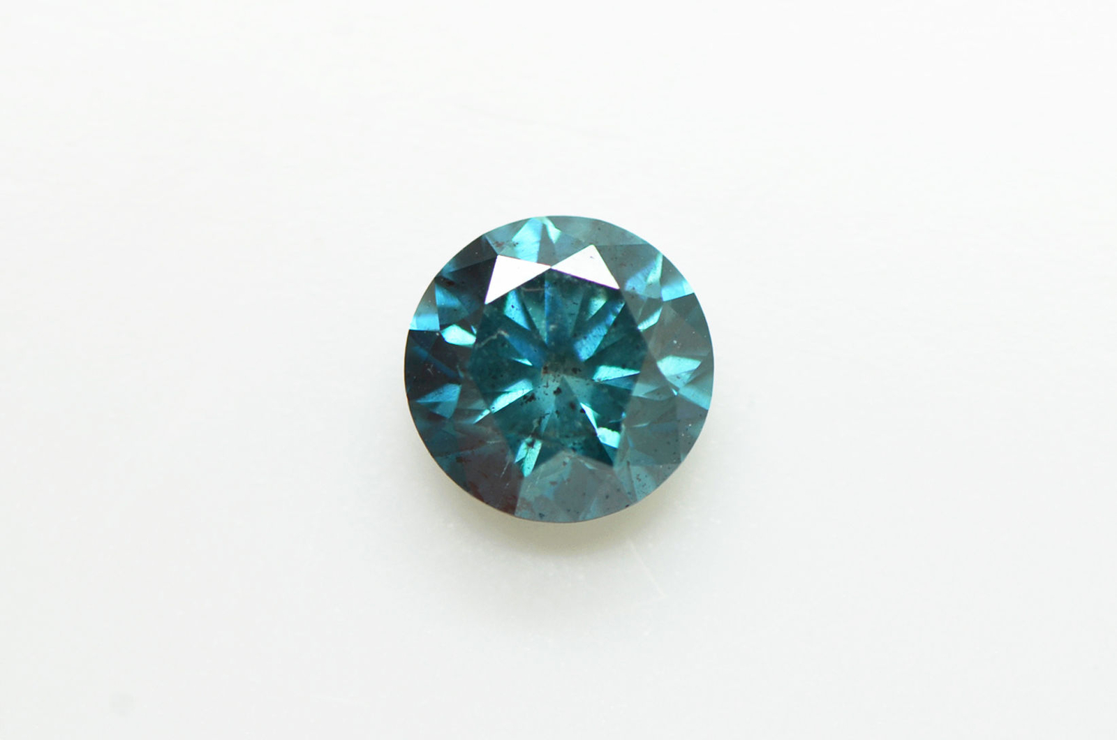 Round Shape Diamond Fancy Blue Color Loose Enhanced SI1 Natural Real 1.37 Carat
