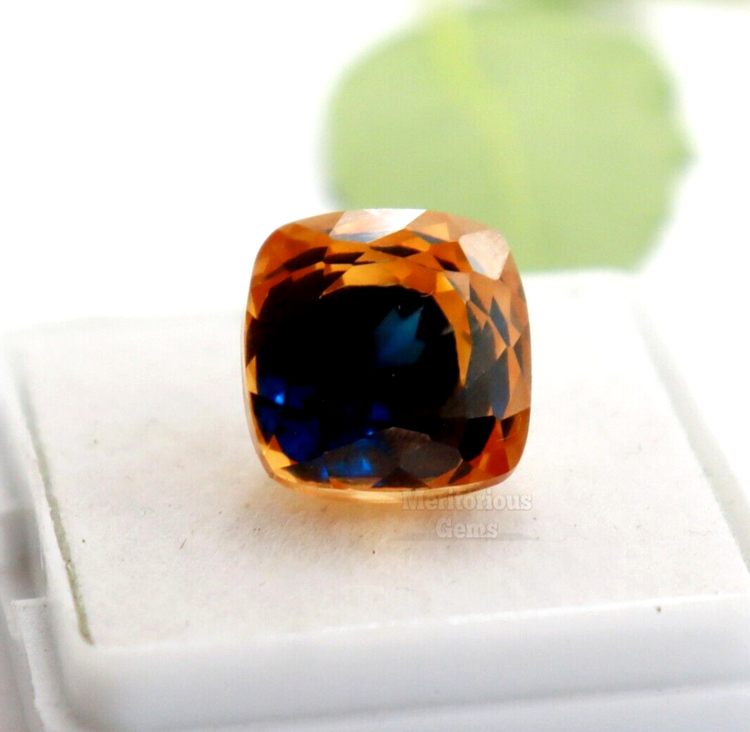 12 Ct Cushion Cut Loose Gemstone Natural Pitambari Sapphire Bi-Color Certified