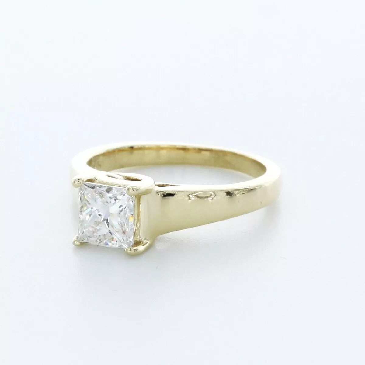 Solitaire Engagement Ring 14K Gold 1.44 Carat Princess Lab-Grown Diamond G VS2