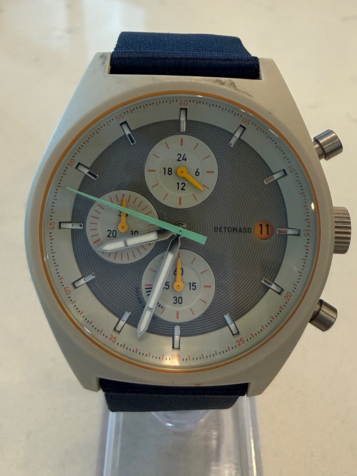 Detomaso D10 CHRONO SOLARGRAY YELLOW (Orange) MSRP $319 🔥NEW🔥