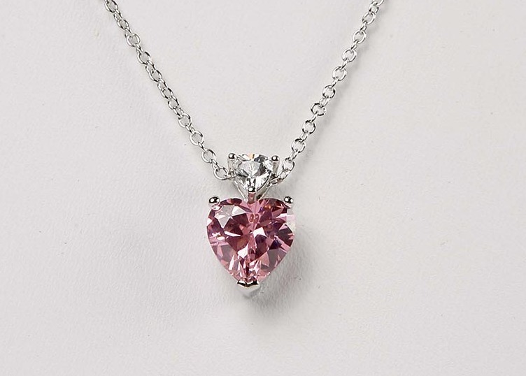 New Avon PINK HEART Fancy Shape Pendant Charm Necklace *Buy 4 Get 1 Free*