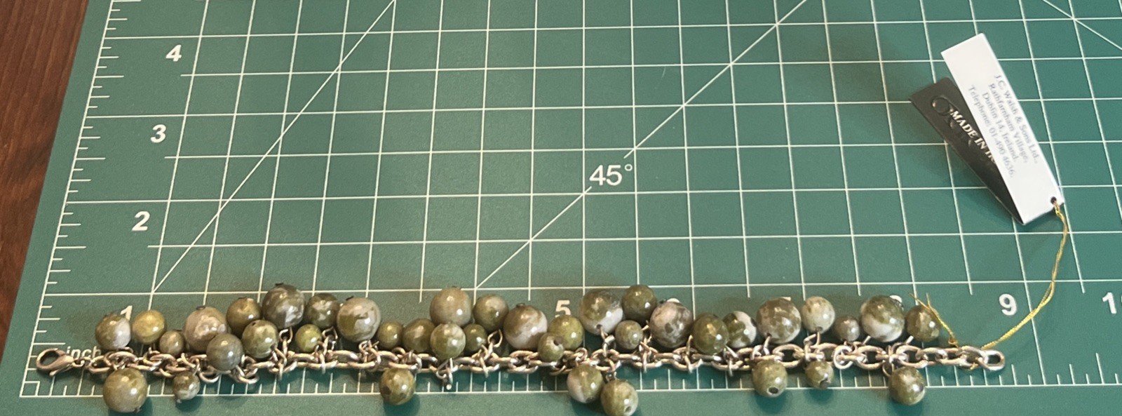 NEW Connemara Marble Charm 8” Bracelet Irish Stone Made In Ireland J.C. & Sons
