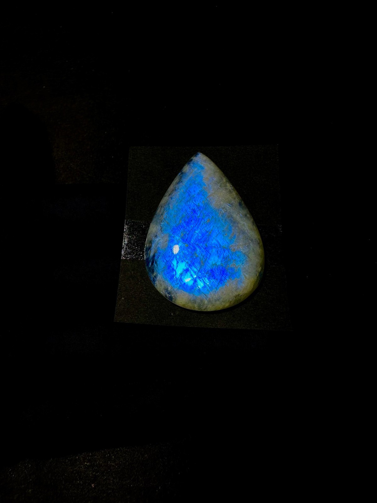 Blue Fire Moonstone, Rainbow Moonstone Gemstone Blue Flashy Moonstone Cabochon
