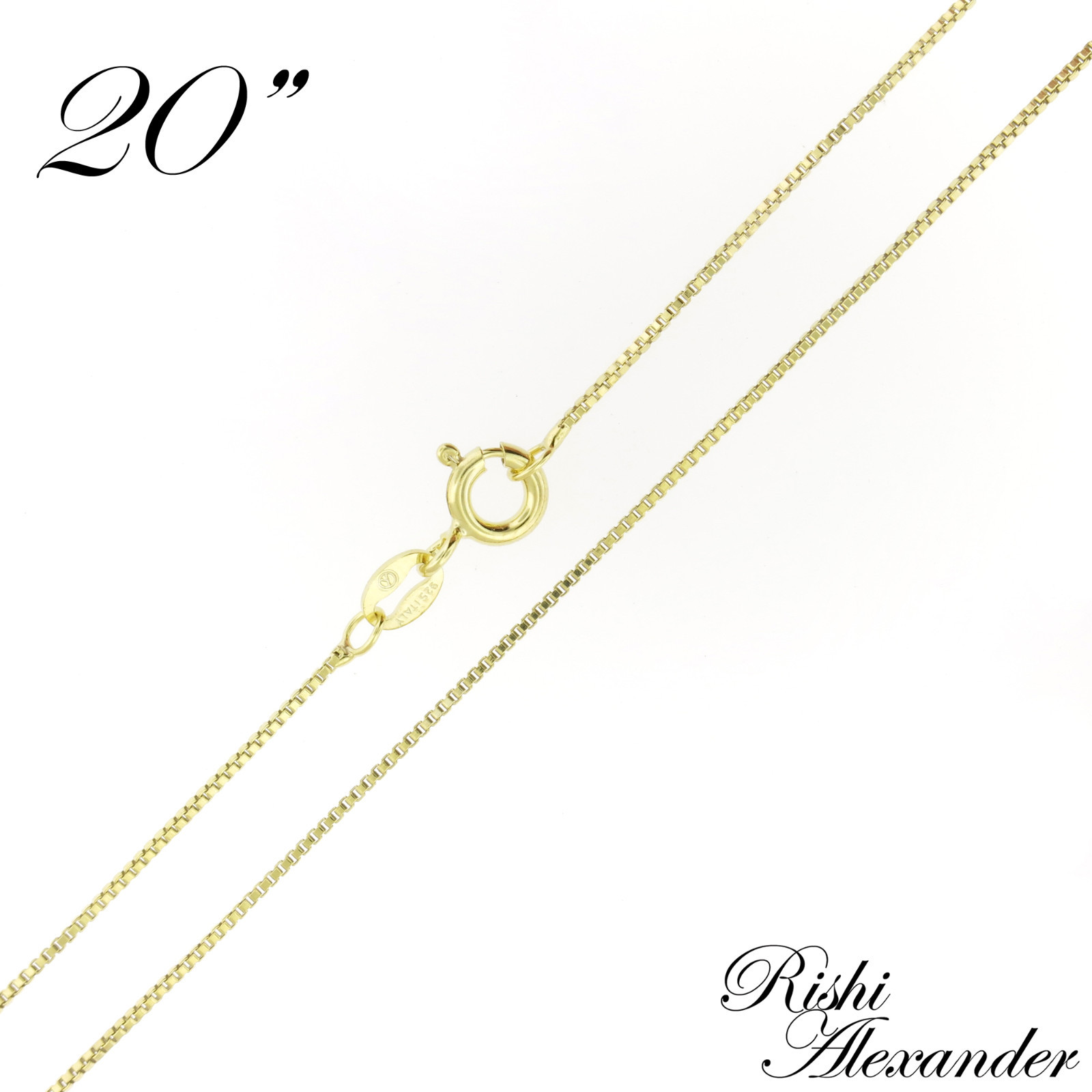 925 Sterling Silver Gold-Plated Box Chain Necklace 0.8mm Wholesale Lot of 10
