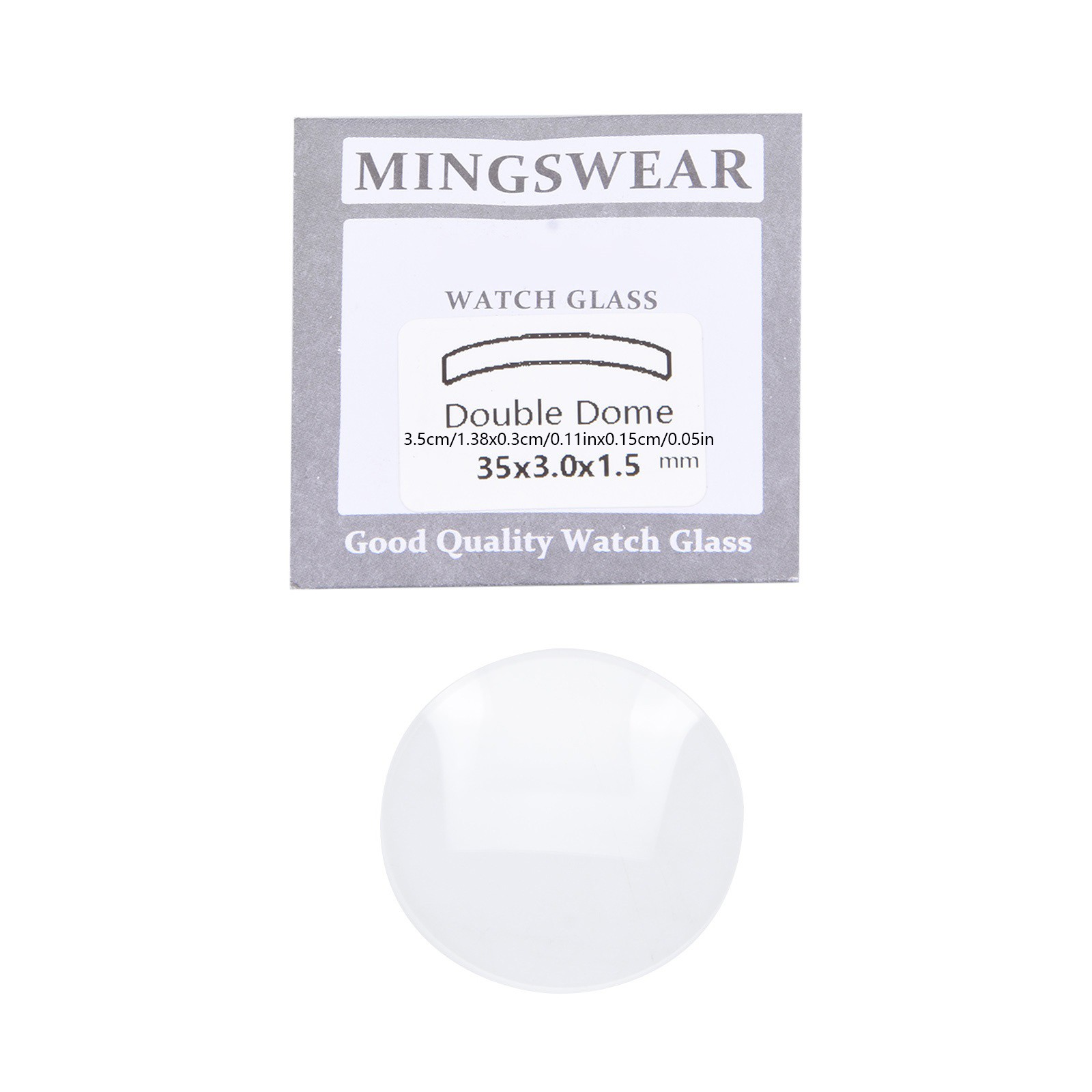 1.5mm Thick Double Domed Mineral Watch Crystal 30mm-38mm Diameter Concave Glass