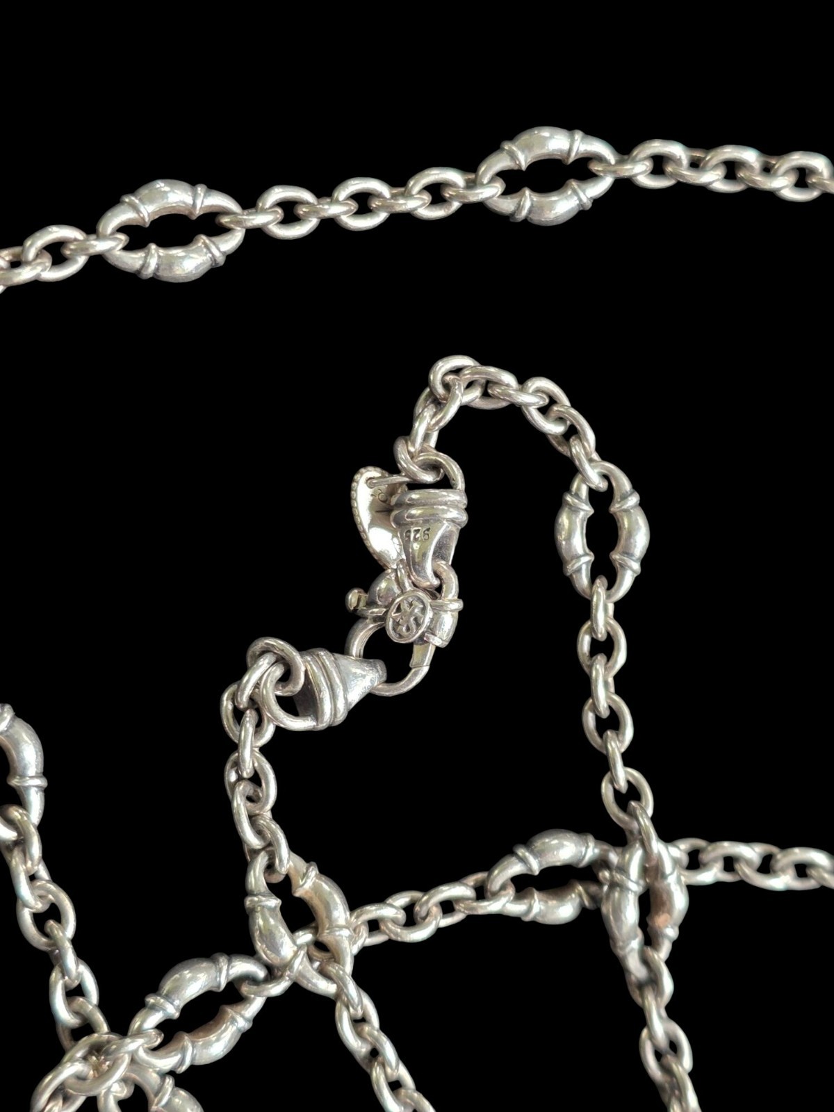 Scott Kay .925 Sterling Silver Bolo Chain Link Necklace w Amethyst 35″ 47.8g