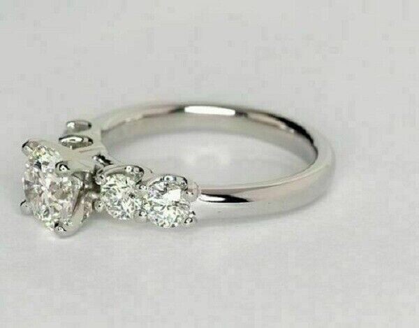 2.30Ct Lab Created Diamond Five-Stone Engagement Ring 14K White Gold Finish