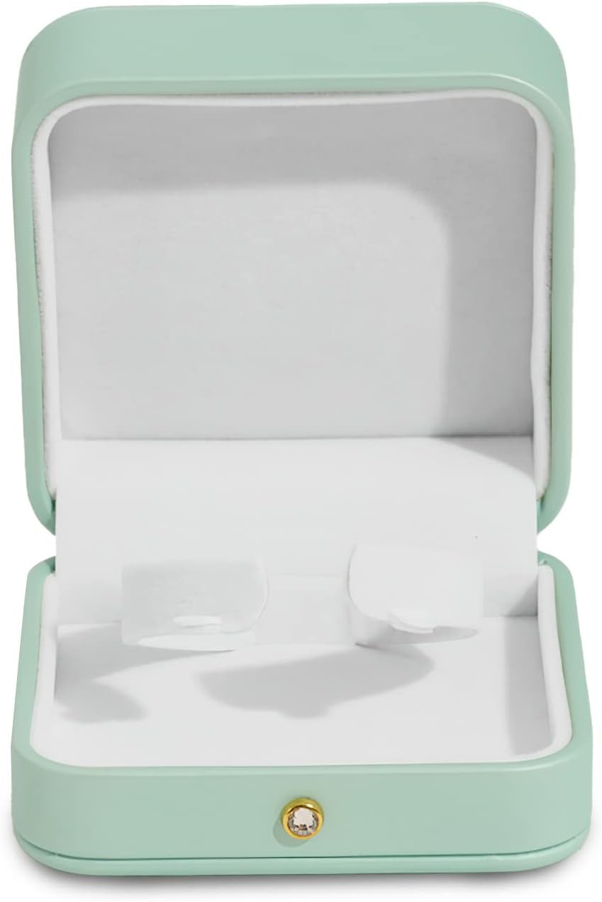 Leather Necklace Gift Box with Removable Pad, Velvet Interior Travel Storage