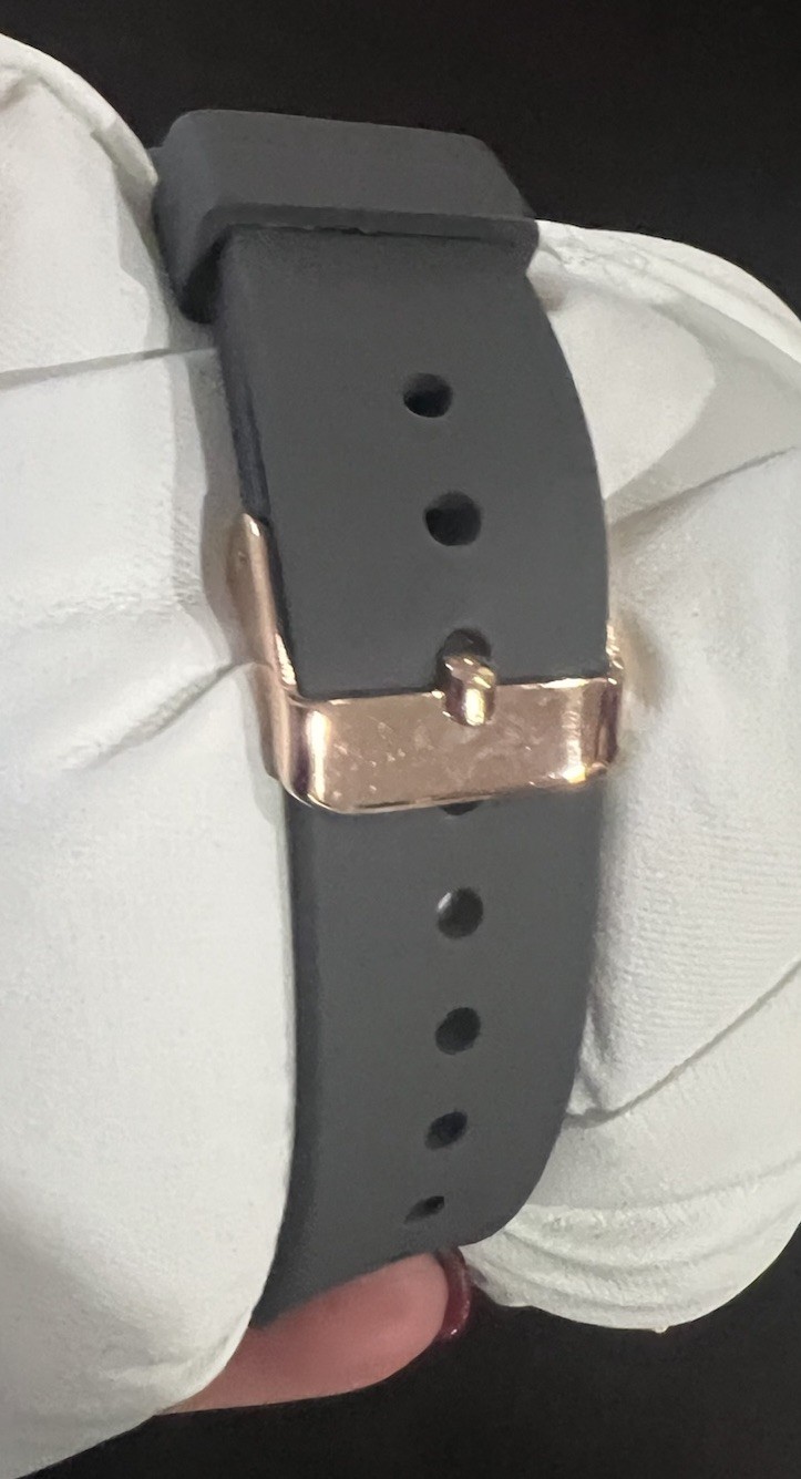 U.S. Polo Assn. Digital Watch Black Face Gray Silicone Band Rhinestone