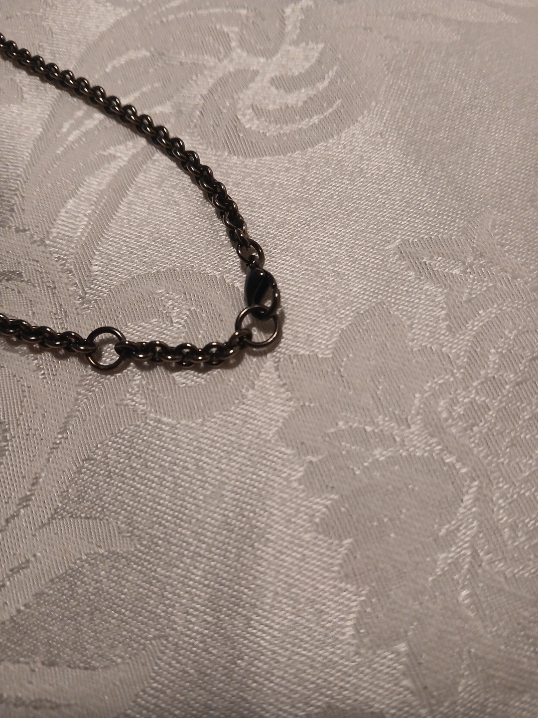 Vintage Stainless Steel Cable Chain Necklace, Lobster Claw Clasp, 9″L