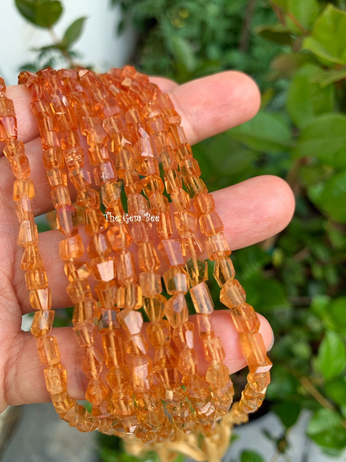 Finest Natural Imperial Topaz Faceted Freeform Nuggets Beads 4.8 inch Strand