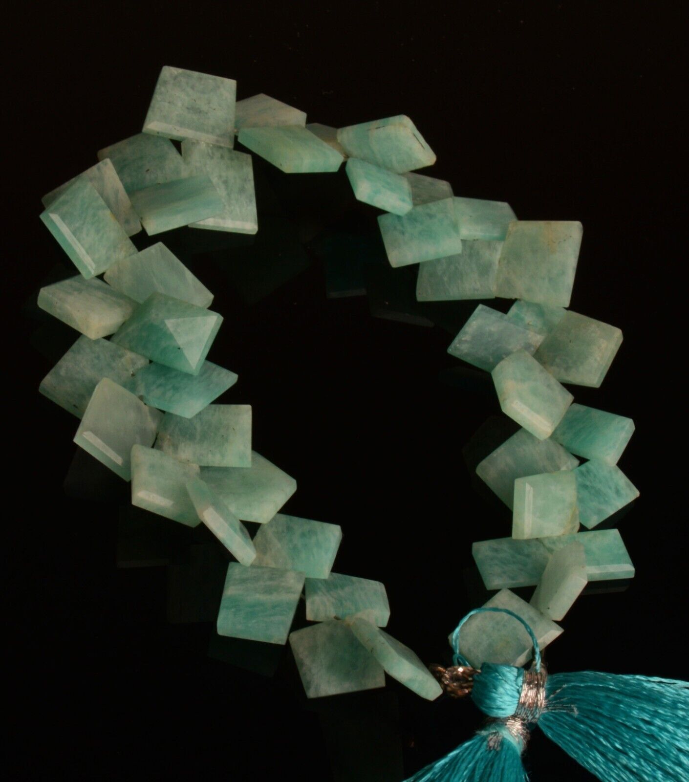 Natural Amazonite Gem 10 to 13 mm Size Cut Stone Shape Beads 7″ Strand