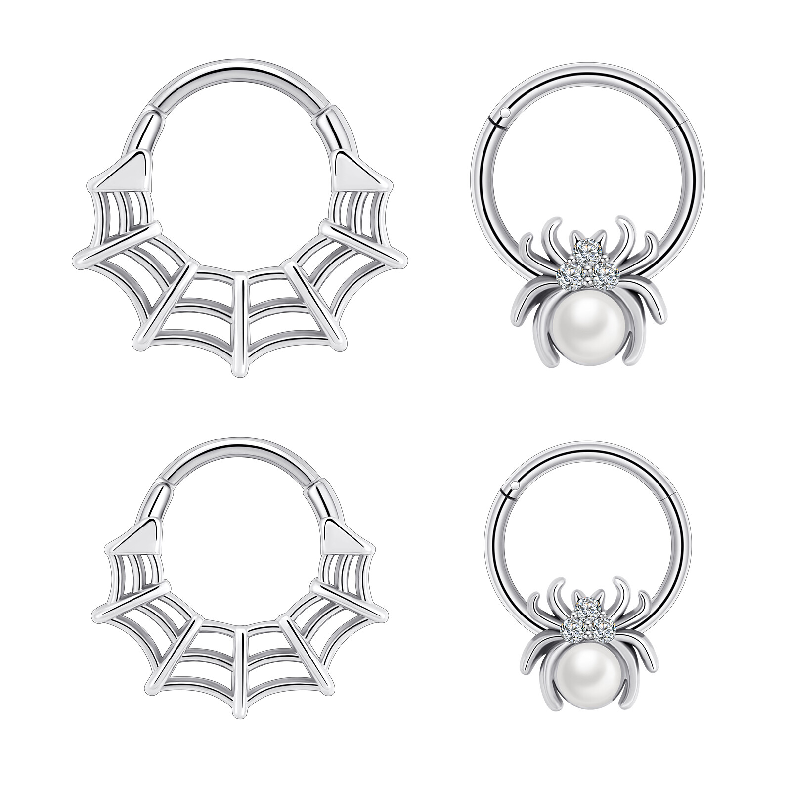 16G Septum Nose Ring Hinged Daith Hoop Earring Surgical Steel Septum Clicker 1PC