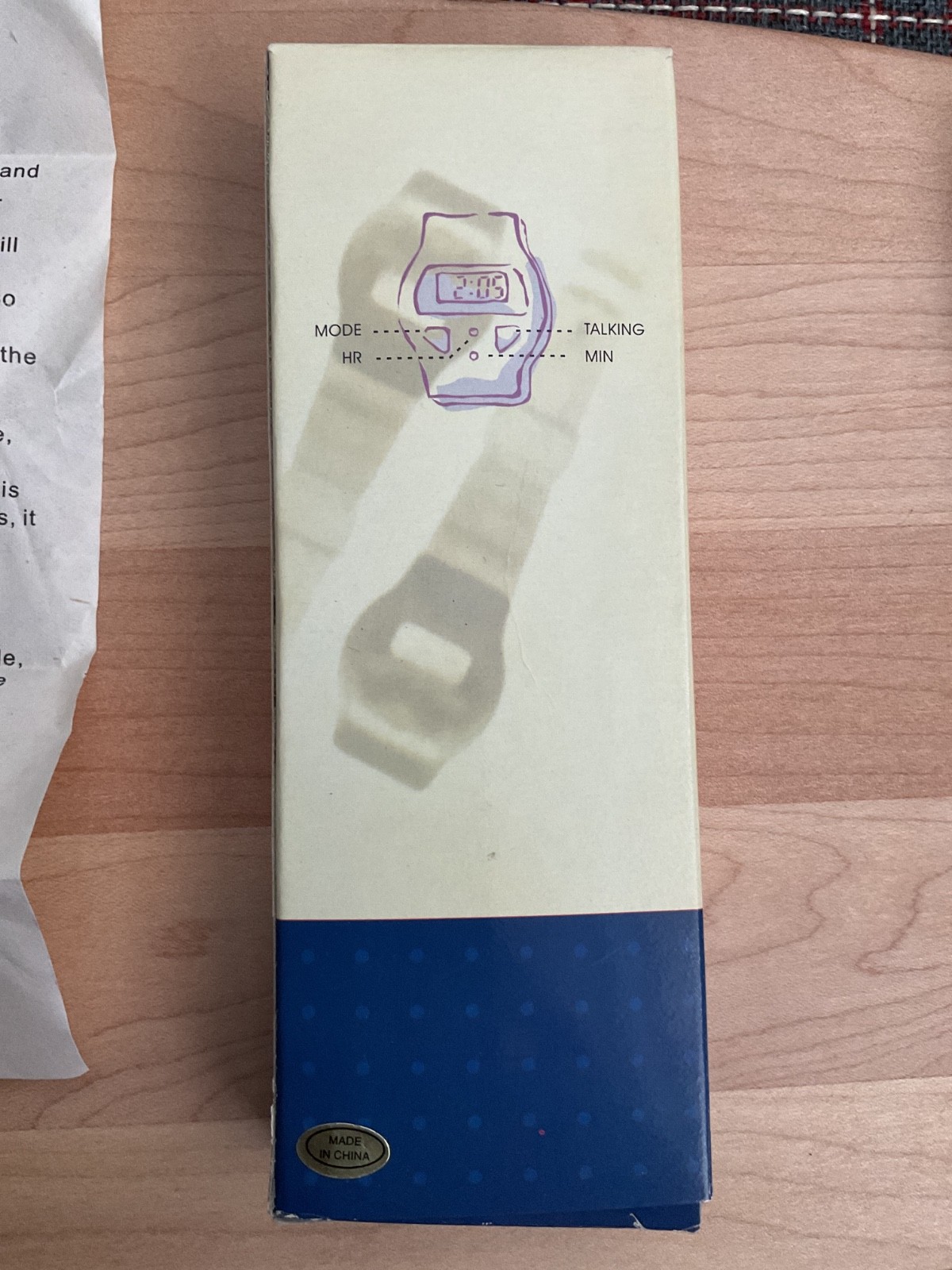 VINTAGE NOS WATCH TALKING DIGITAL ALARM SILICONE BLUE BAND LCD WATCH UT-6657
