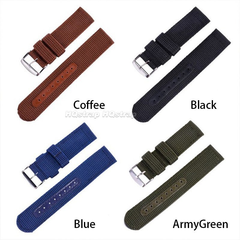 18mm 20mm 22mm 24mm Military Canvas Nylon Wrist Watch Band Strap Bracelet Sport