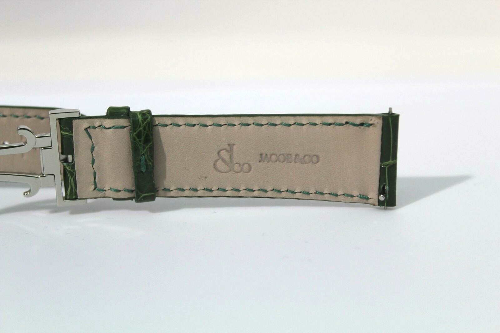 Jacob & Co. 22mm Authentic Green Alligator For 5 Time Zone Watch
